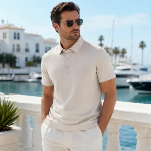 150gsm Arctic Mesh Men’s Sport Polo Shirt Sun-Protective Heat-Transfer Logo Printing Supplier