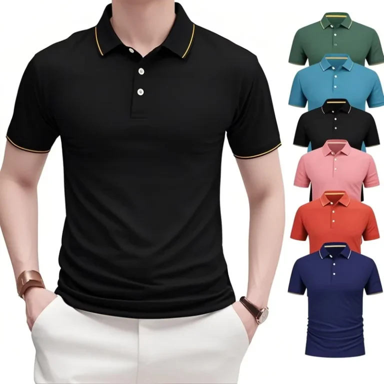 180GSM-100-Polyester-Pique-Men-Polo-Shirt-Slim-Fit-Business-Casual-Custom-Embroidery-OEM-Low-MOQ