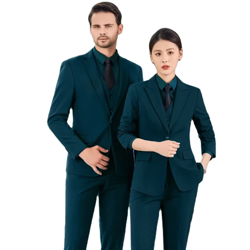 2 Piece Men's Wedding Suit Fashion Formal Men's Slim Solid Color Business Office Suit Sets Large Size Men Blazer+ Pants