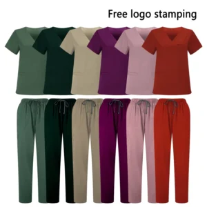 2026Factory Polyester Rayon Spandex Hospital Doctor Uniforms Scrubs Pharmacy Medical Doctor Nurse Women Scrubs Suits