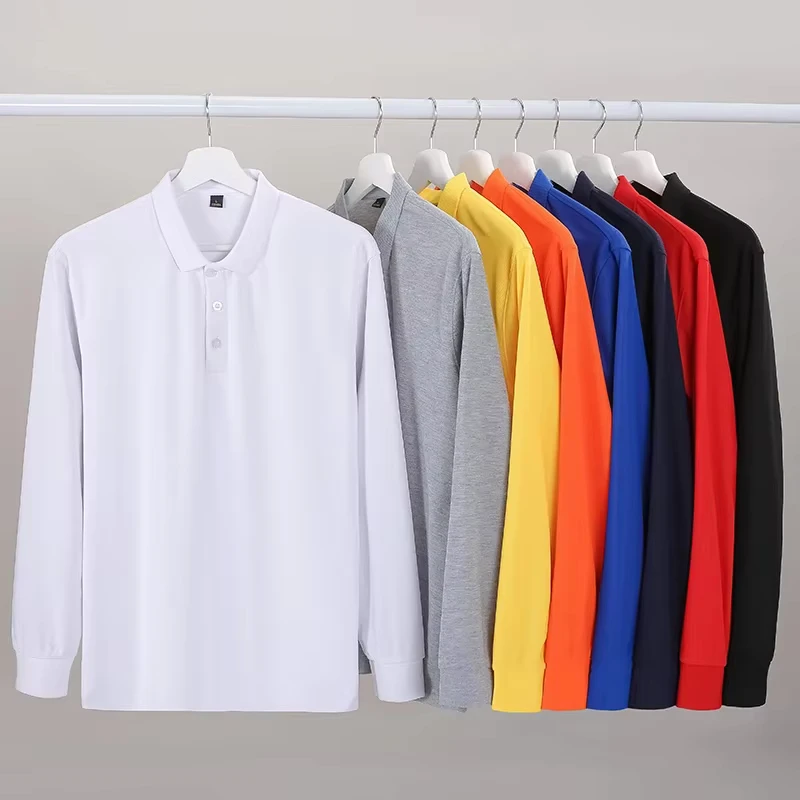 210gsm Quick-Dry Mesh Plus Size Polyester Unisex Long Sleeve Work Polo Shirt