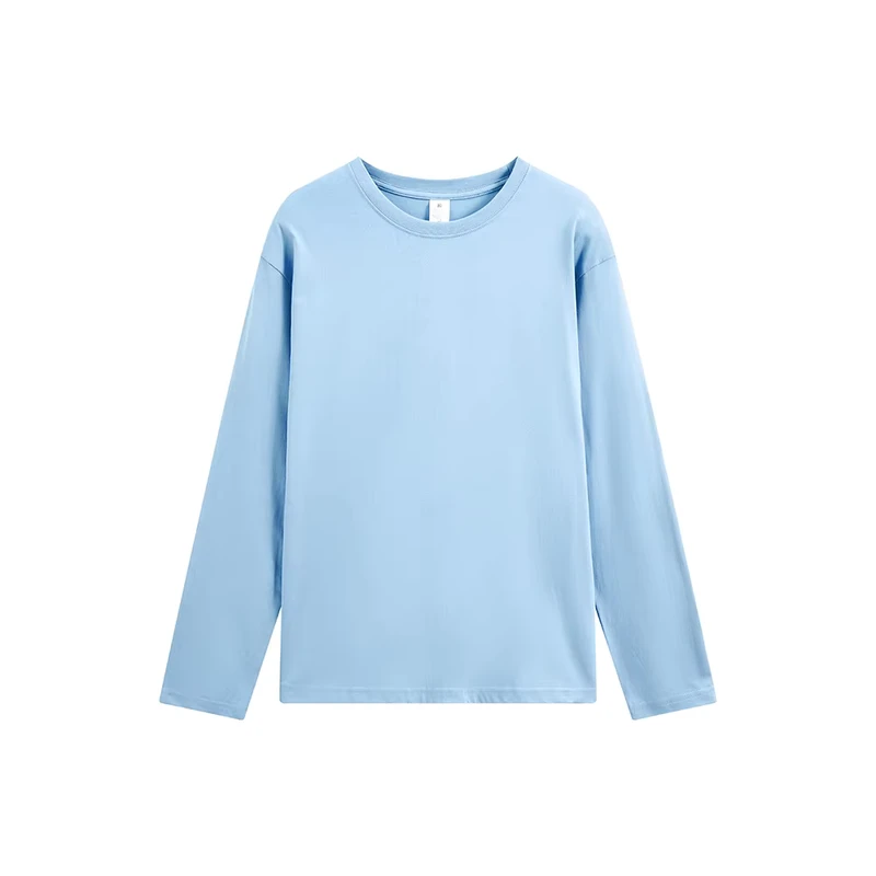 220gsm 100% Cotton Men's Loose-Fit Long Sleeve Crew Neck T-Shirt