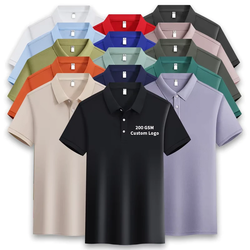 220gsm Polyester Slim Fit Golf Polo Shirt Plain Screen Printed