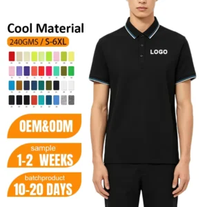 240GMS Men’s Polo Shirt Cotton Customized Embroidered Work Clothes Polo Shirts Blank Printed Logo Golf Uniform Polo T shirt