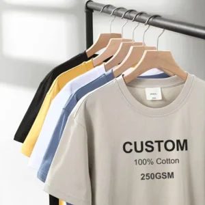 250Gsm Heavyweight Blank T Shirt Custom Logo DTG 100% Cotton Drop Shoulder Streetwear Graphic T Shirts for Men