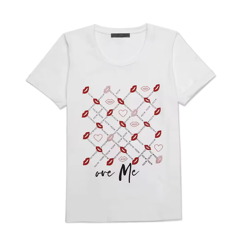 250g Women's Cotton Jersey T-Shirt, Custom Size, Printed Pattern