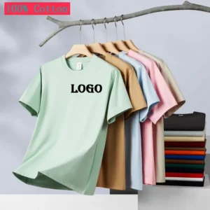 260gsm 100% Cotton Plus Size Men’s Oversized Plain O-Neck T-Shirt Custom Printed Logo
