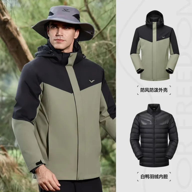 3-in-1-Coated-Waterproof-Formal-Winter-Quilted-Jacket-Hooded-Anti-Static-Woolen-Material-Windproof-Rain-Resistant-OEM-Service
