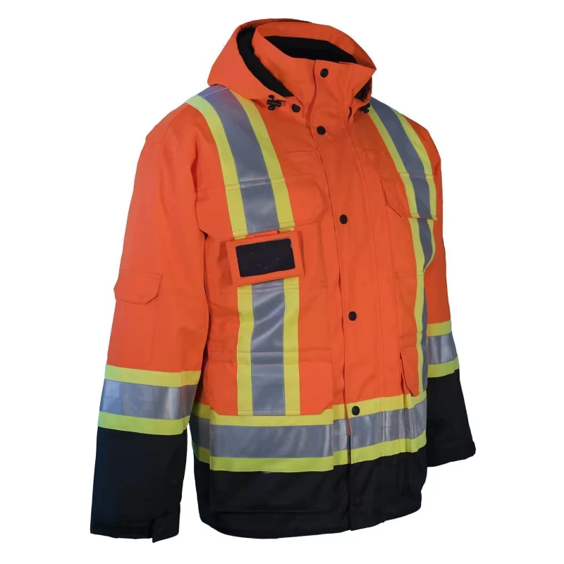 3-in-1 Hi Vis Waterproof Winter Parka with Removable Nylon Puff Jacket