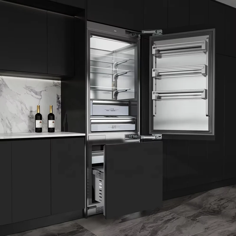 30 Inch Built in Refrigerator Stainless Steel Ice Maker Water Dispenser Energy Efficient Class 1 Apartment Household Fridge