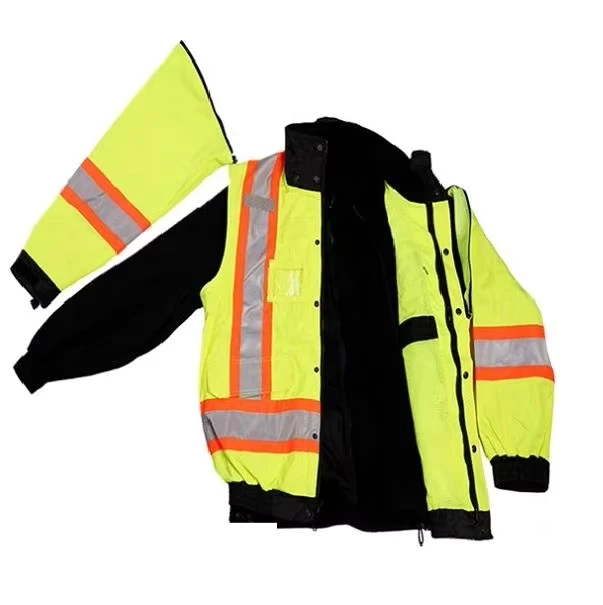 300D Oxford 3in 1jacket High Visibility Bomber Safety Jacket for Men