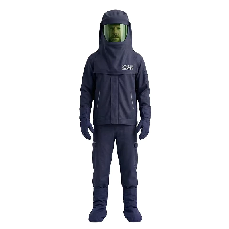 33 Cal/cm² CAT 2 Arc Resistant Coverall Lightweight FR Anti Arc Safety Workwear for Power Industry