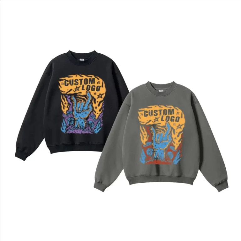 345GSM-Heavyweight-Oversized-Streetwear-Crewneck-Sweatshirt-With-Brushed-Fleece-Inside