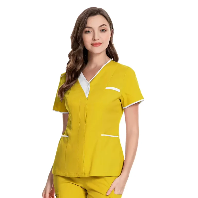 35-Cotton-65-Polyester-Waterproof-Womens-Nursing-Scrubs-Woven-Fabric-Healthcare-Uniform