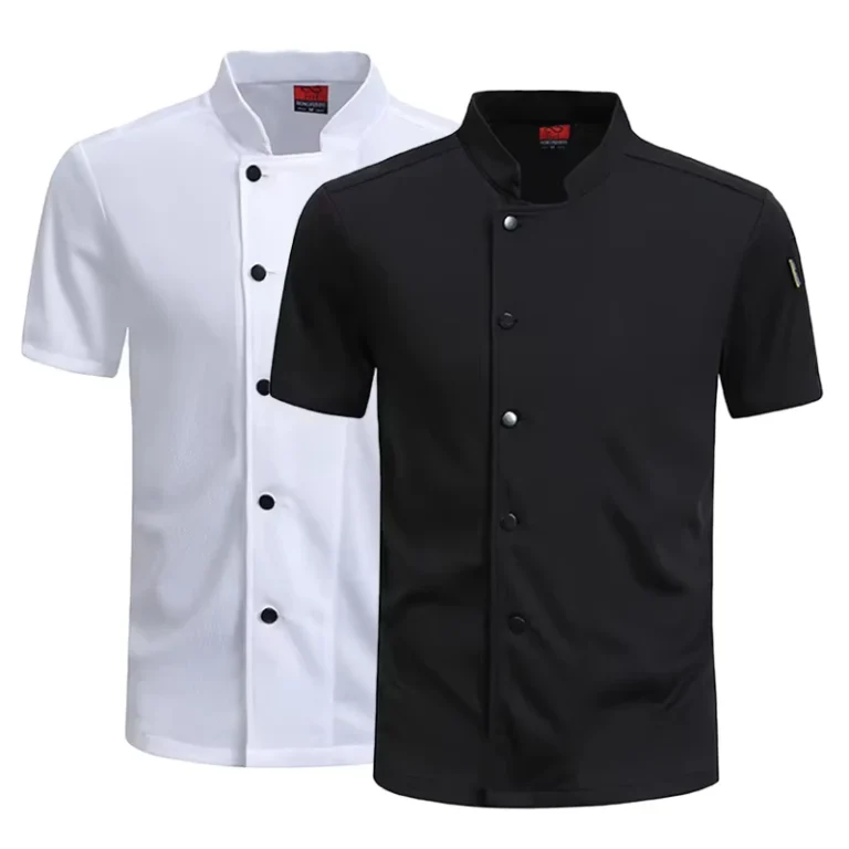 360Breathable-Restaurant-Outfit-Kitchen-Work-Shirt-Mens-and-Womens-Short-Sleeved-Chef-Jacket-Food-Service-Cooking-Uniform