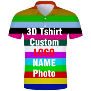 3D Custom Polo Shirt with Name, Number, Logo, Text, Photo, Flag, Country, or College Design