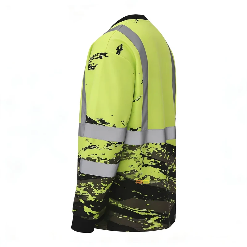 3D Customized Logo Personalized Graphic Safety T Shirt for Men Reflective ANSI Class 3 Breathable Workwear