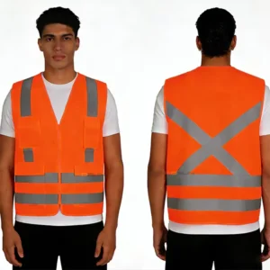 4-Pocket ANSI Class 2 Reflective Safety Vest for Waste Collection and Logistics