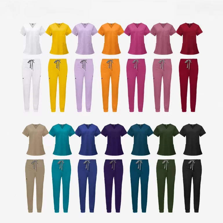 4-Way Stretch Medical Scrub Set with Jogger Pants Custom Uniforms