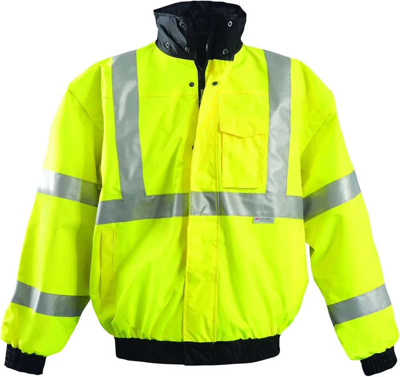 4 in 1 Bomber Visibility ANSI Class 3 Hi Vis Waterproof Polyester Winter Safety Workwear Jacket with Customized Logo