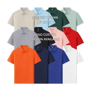 40 Count 7A Antimicrobial Quick Dry Knitted Cotton Polyester 180g Solid Color Casual Button Seamless Cloth Collar Shirt Men