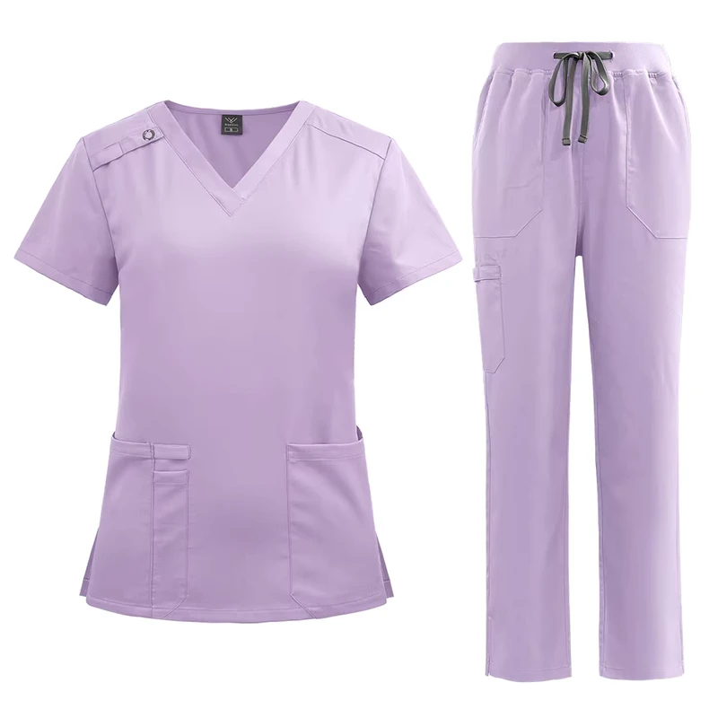 42020 High End Hospital v Neck Spandex Medical Scrubs Woman Fishing Suit Led Women Suit Medical Scrub Uniform Hospital Uniforms
