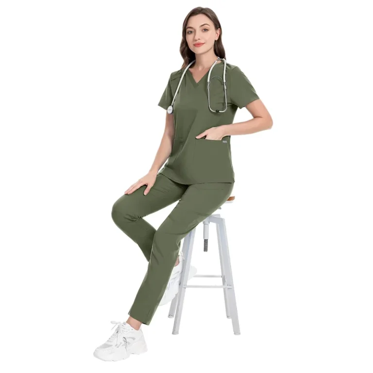 42020-High-End-Hospital-v-Neck-Spandex-Skincare-Scrubs-for-Woman-Suits-Women-Ethnic-Suit