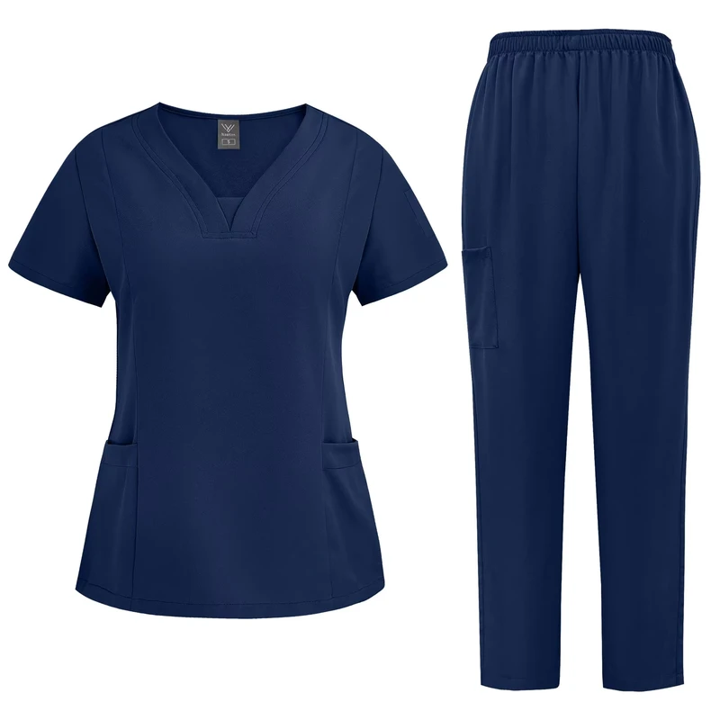 42025 V-Neck Unisex Nursing Scrub Uniform Set