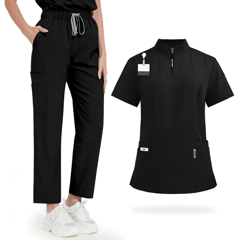 42108 Zipper Collar Unisex Medical Scrub Uniform for Men and Women