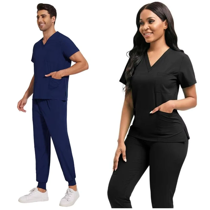 42109 Custom Jogger Pants Reusable Spray Work Clothes Medical Scrub with Closed Neck Scrap