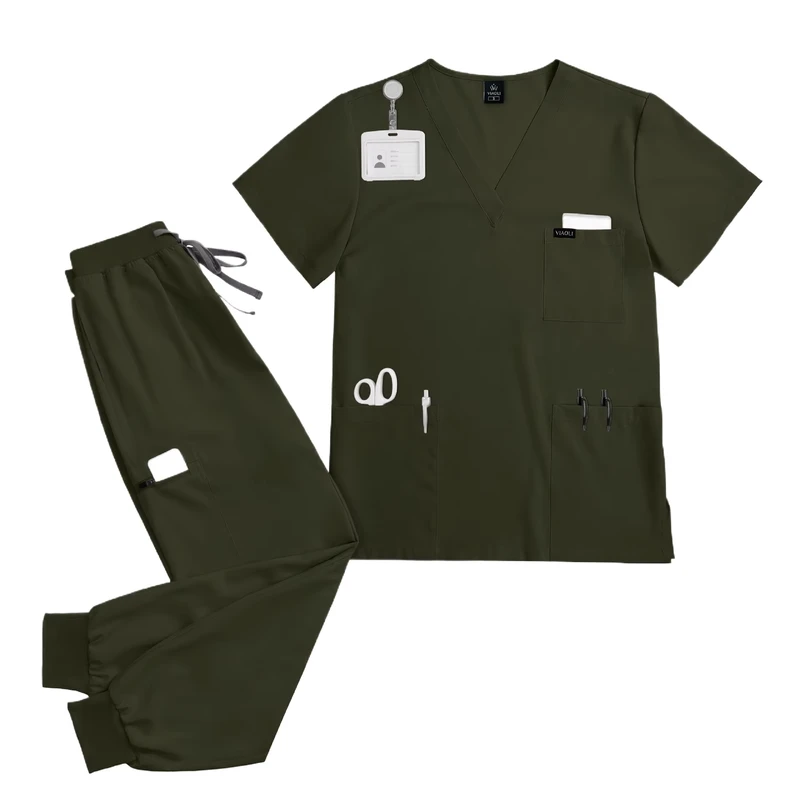42122 Muslim Men’s Medical Scrubs Factory Manufacture Work Clothes with Korean Medical Scrub Fabric