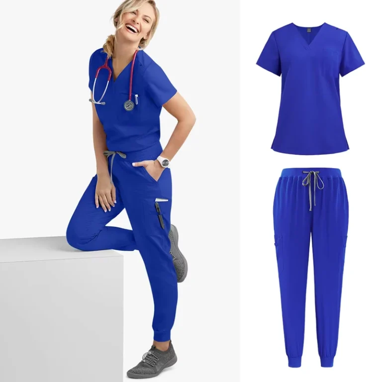 42167-Custom-Scrubs-zipper-collar-beige-medical-scrubs-womens-clinical-uniforms-medical-scrubs-nursing-uniform-female