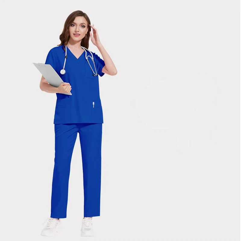 42168 Medical Unisex 4 Way Elastic Scrubs Satin Night Suit for Women Hospital Scrubs Uniforms Hospital Scrubs Uniforms