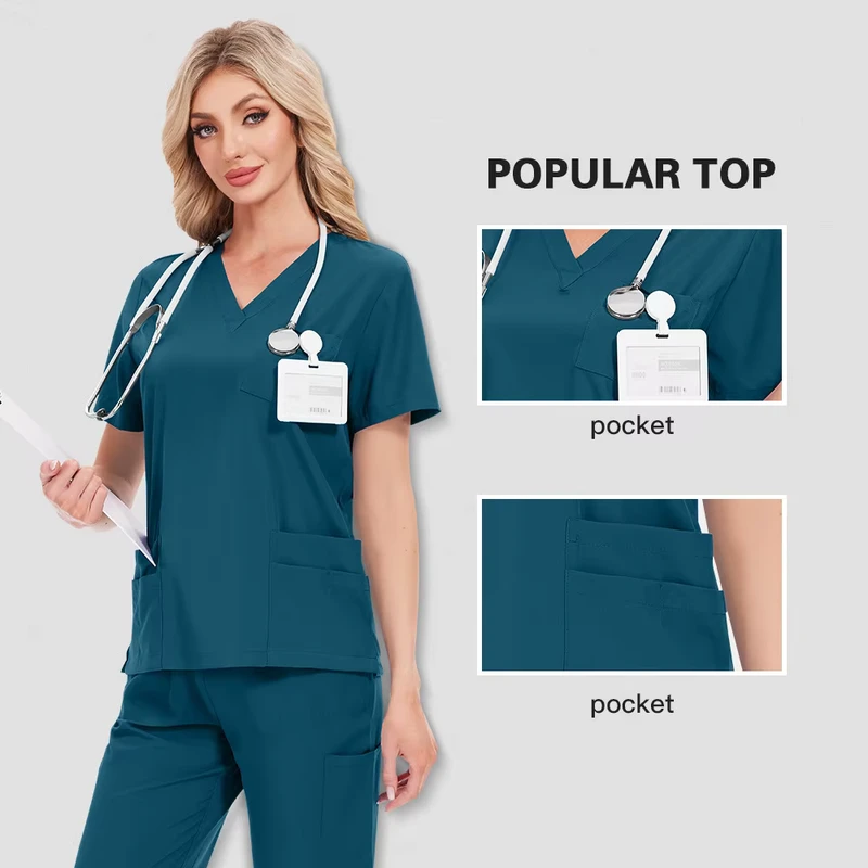 42168 Surgical Nursing Scrub Suit with Cap