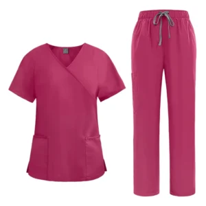 42186 Splicing Collar Back Tie Scrub Uniforms for Men and Women