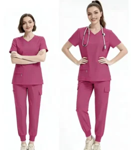 42338 Custom Logo V neck Separate Style Medical Scrub Sets with Pockets Unisex Twill Fabric Hospital Uniform