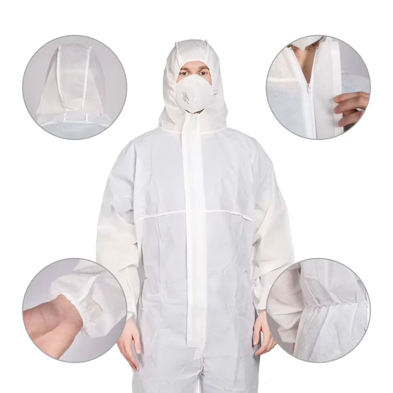 48gsm-PPE-Industrial-Asbestos-Working-Uniform-Hooded-SMS-Polypropylene-CAT-3-Type-5-6-Navy-Disposable-Coverall-Suit