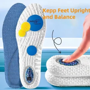 4D U-Shape Sports Memory Foam Insoles with PU Material Blue