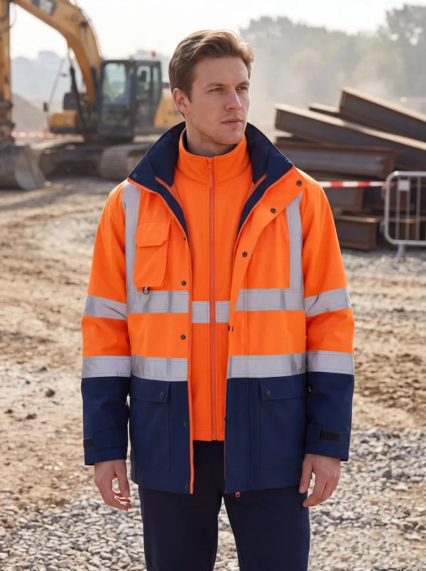 5-in-1-Hi-Vis-Safety-Jacket-Waterproof-Reflective-Work-Jacket-Detachable-Sleeve-Reversible-Fleece-Vest-Construction-Rain-Coat