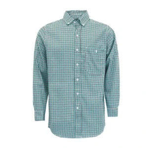 6.5OZ FR Plaid Work Shirt (FRC0816Light Green) HRC2 NFPA2112 Flame Resistant Loose Fit Light Green Sewn Seams