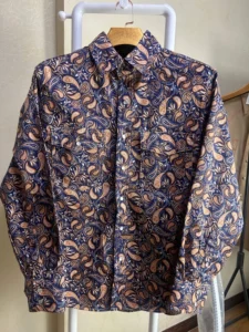 6.5OZ Lightweight Loose Fit Paisley Printed FR Shirt (FRC0916) HRC2 NFPA2112 Pearl Snap Fire Protection