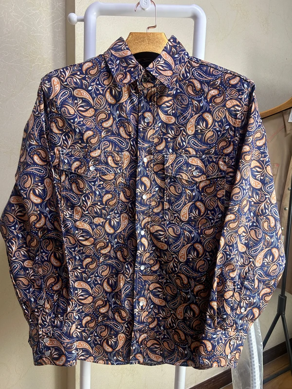 6.5OZ Lightweight Loose Fit Paisley Printed FR Shirt (FRC0916) HRC2 NFPA2112 Pearl Snap Fire Protection