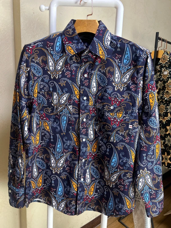 6.5OZ Lightweight Loose Fit Paisley Printed FR Shirt (FRC0916) HRC2 NFPA2112 Pearl Snap