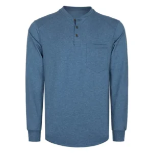 6OZ Flame Retardant Solid Color Comfortable CAT2 Fire Resistant Work Henley Shirts
