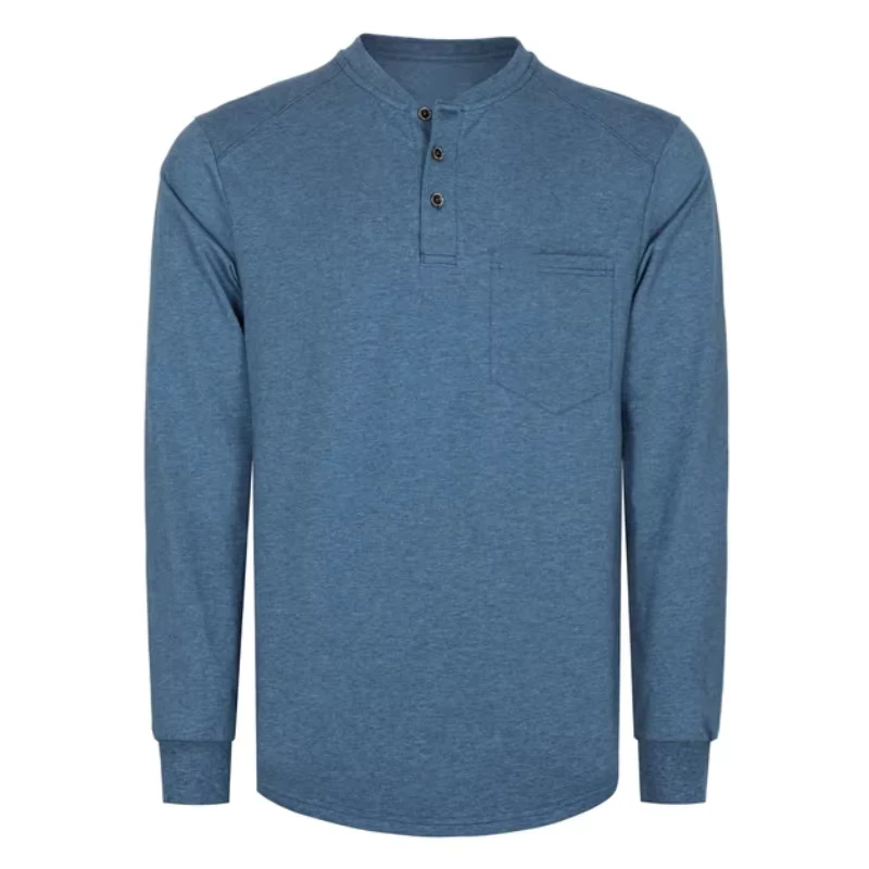 6OZ Flame Retardant Solid Color Comfortable CAT2 Fire Resistant Work Henley Shirts