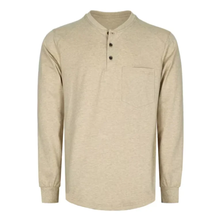 6OZ-Flame-Retardant-Solid-Color-Oil-Gas-Petrochemical-Industry-CAT2-Fire-Resistant-Henley-Shirts