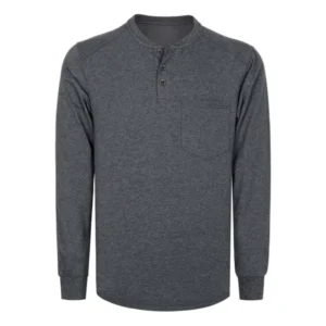 6OZ Flame Retardant Solid Color Welding Smelting Electrician CAT2 Fire Proof Henley Shirts