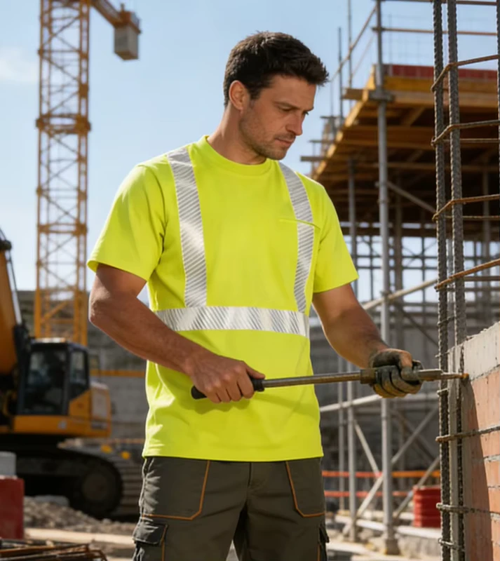 6OZ Hi Vis FR T Shirt (FRC0624S) Henan Made Sewing Seamed Reflective Long Sleeve for Industrial Safety