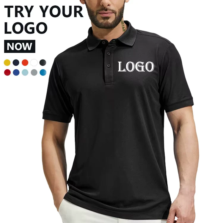 6xl Man Clothes Apparel Clothing 100 Polyester Cotton Blend Soft Cloth Embroidered T Shirt Men'S Black Formal Polo Tops for Men