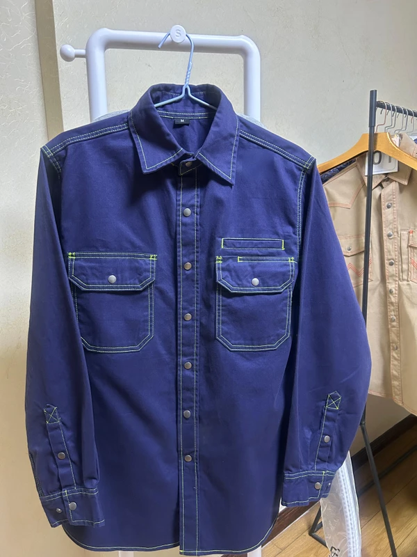 7.5OZ FR Fire Protection Suit (FRC0901Navy) Navy Loose Fit Heat Resistant Workwear with Buttons